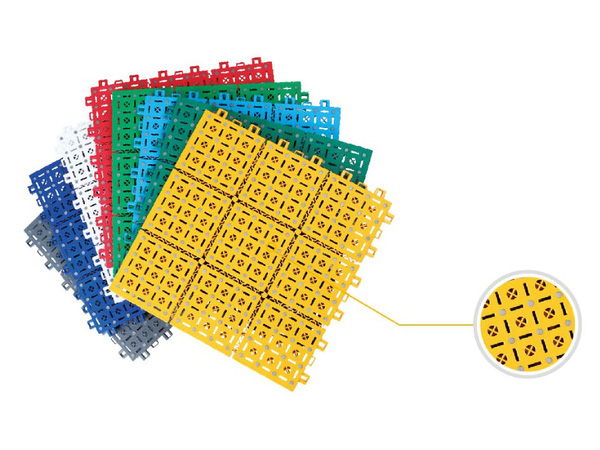 Honeycomb through elastic cushion suspended floor