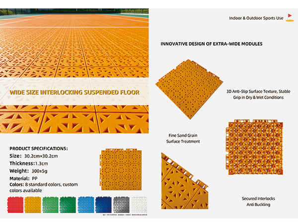 Wide Size Interlocking Suspended Floor
