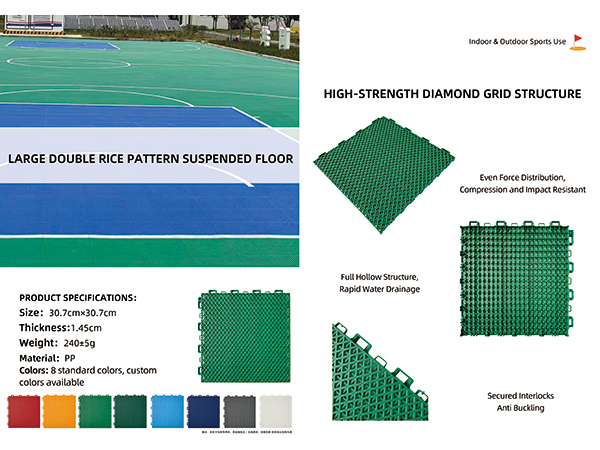 Large Double Rice Pattern Suspended Floor