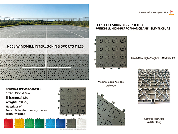 Keel Windmill Interlocking Sports Tiles