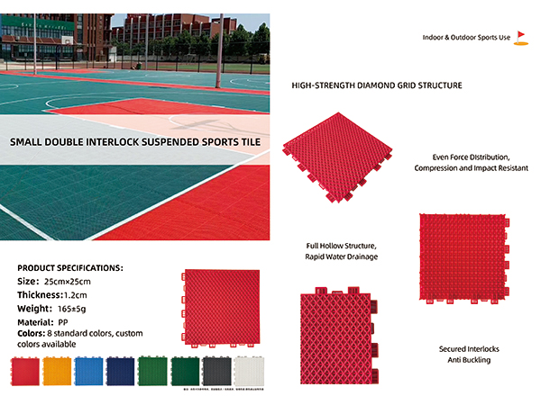 Small Double Interlock Suspended Sports Tile